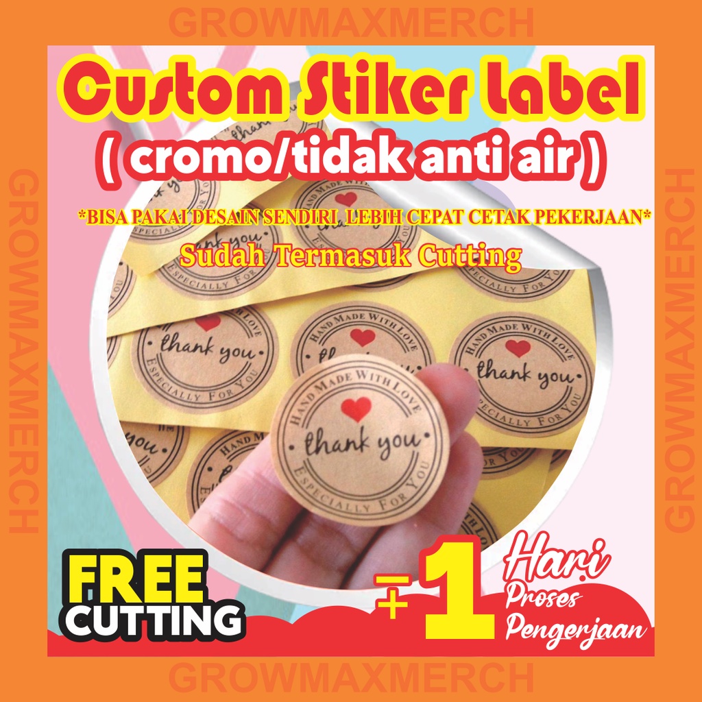 

cetak stiker label custom a3+ freecutting tanpa minimum cromo