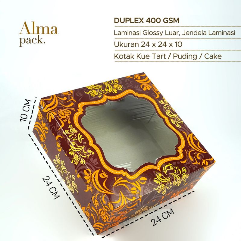 Dus Kue Tart Box Cake Roti PuddingLaminasi 24x24x10