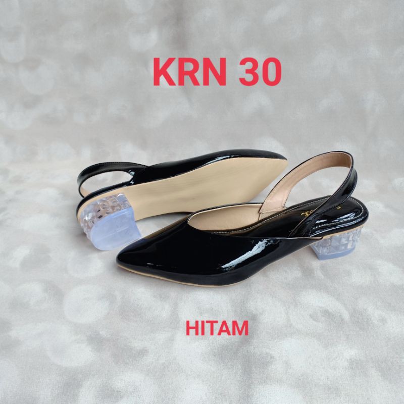 EMYE- Sepatu Heels Mules Glossy KRN 30 / Sepatu Heels Wanita / Sepatu Hak Kaca / Sepatu Wanita