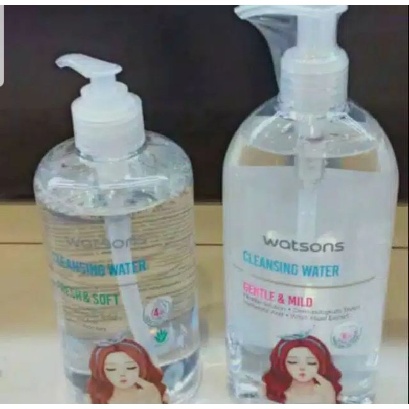 WATSONS CLEANSING WATER gentle and mild / fresh and soft with aloe vera 485 ml