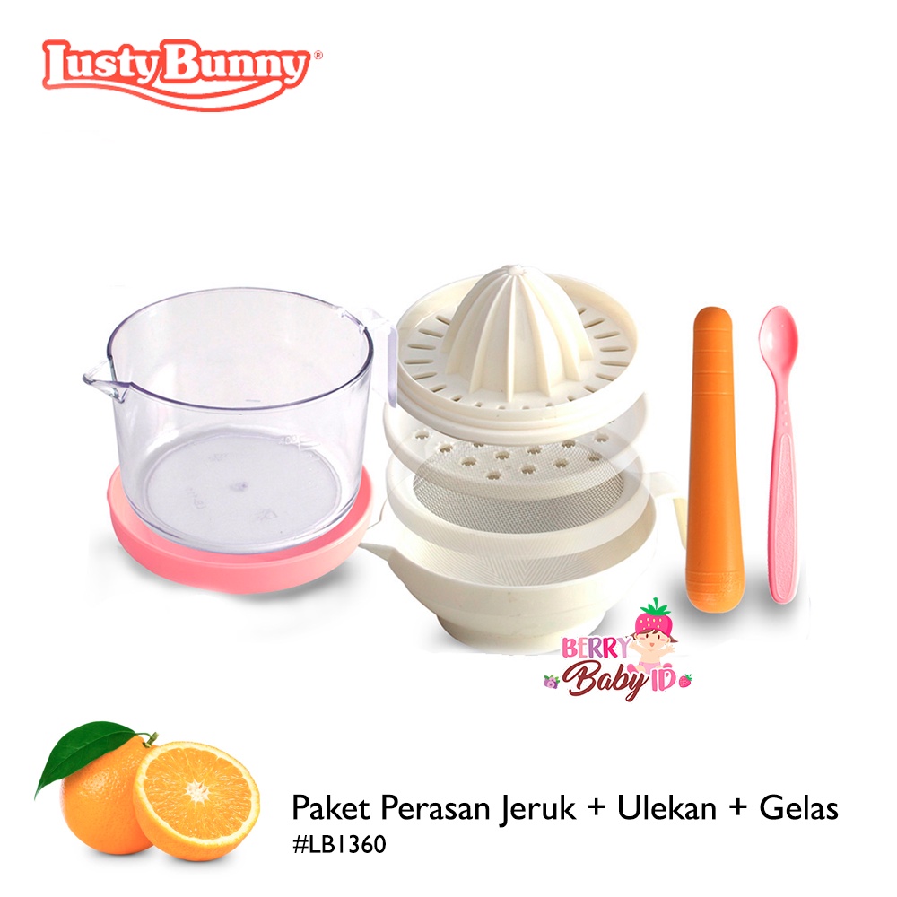 Lusty Bunny Set Paket Perasan Jeruk Gelas Ulekan LB1360 Perlengkapan Makan Bayi Baby Food Maker Berry Mart