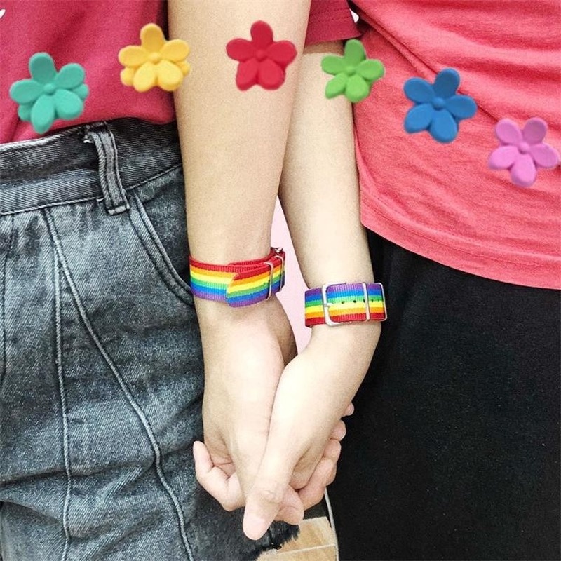 Rainbow bracelet men and women creative personality jump di strap cool color wild couple bracelet  210818