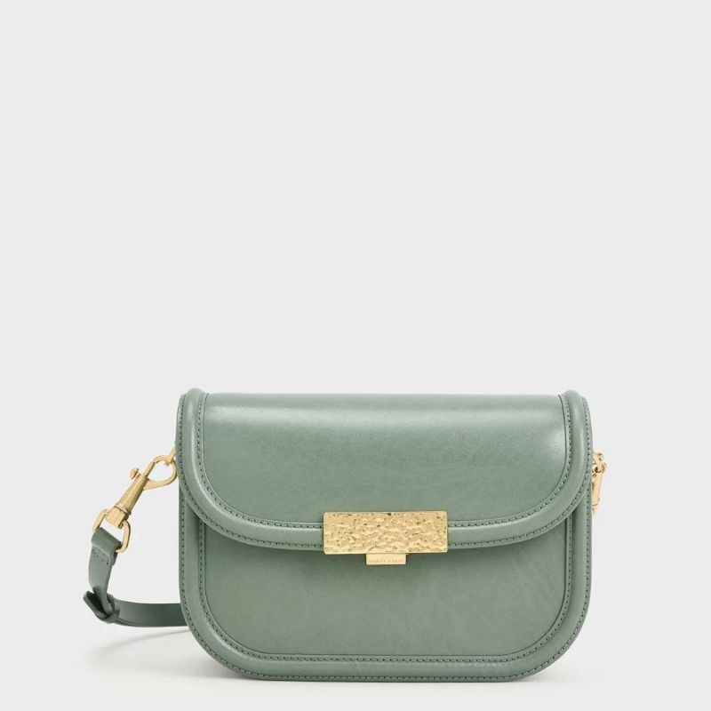 CK Genevieve Metallic Accent Crossbody Bag