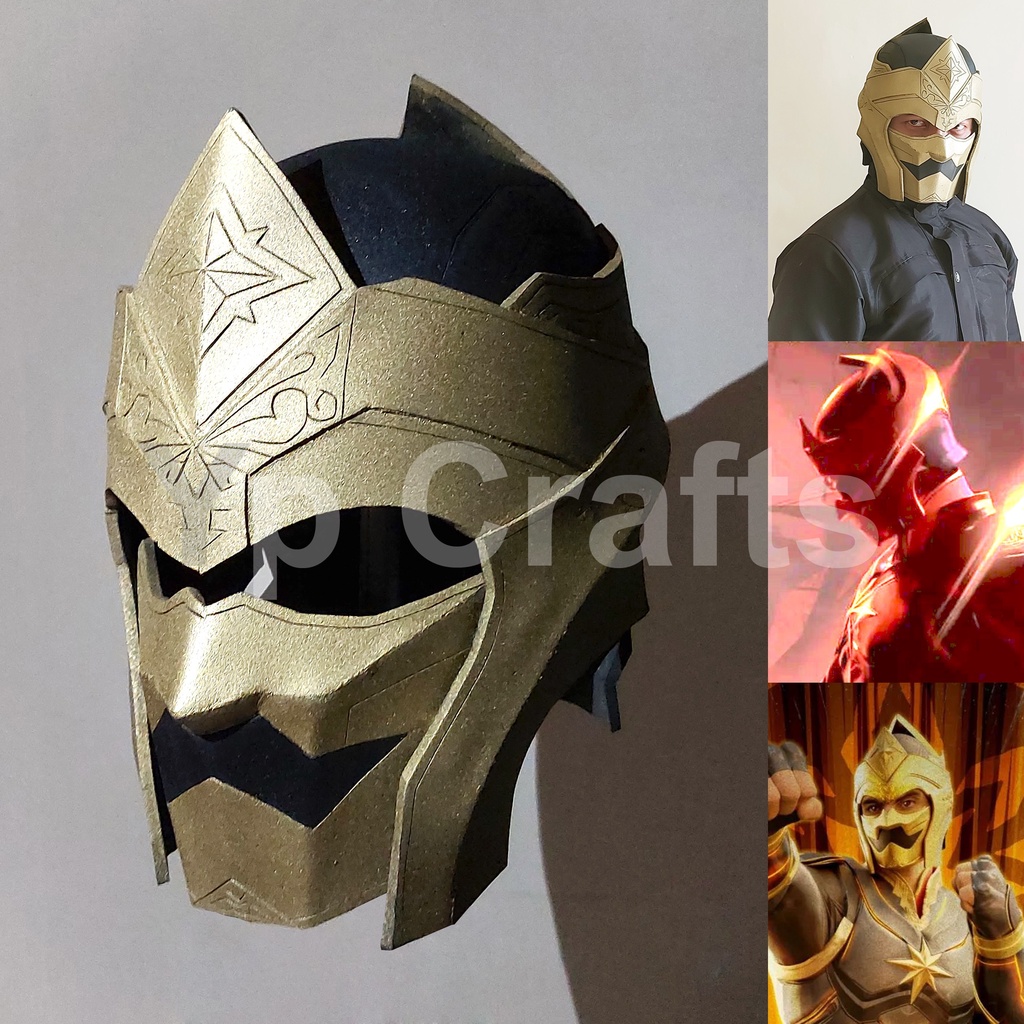 Topeng Helm Satria Dewa Gatotkaca Rizky Nazar Yuda Armor Cosplay