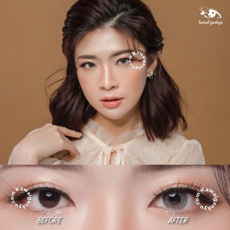 KawaiGankyu softlens - Kitty mini sheer gray (1botol)