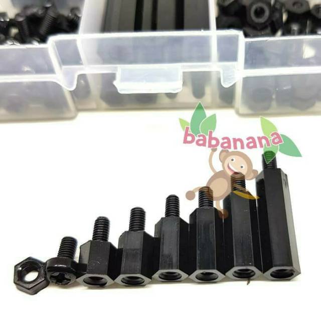 180pcs M3 Nylon standoff spacer nut screw