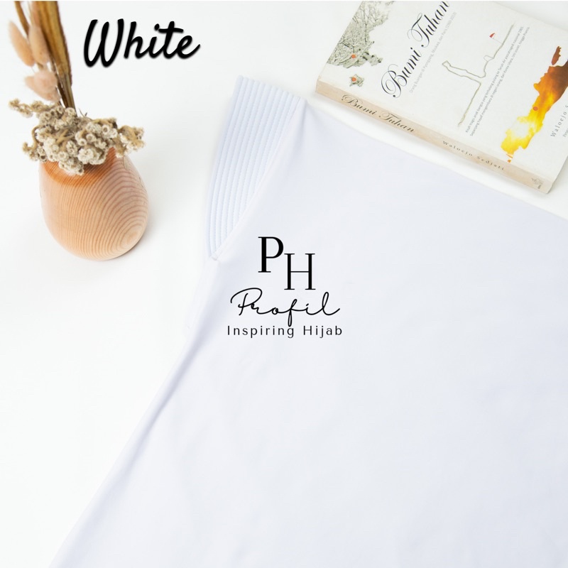 Jilbab Instan Bergo Hamidah Jersey Ukuran (XL) / Bergo Jersey Jumbo / Hijab jersey-White