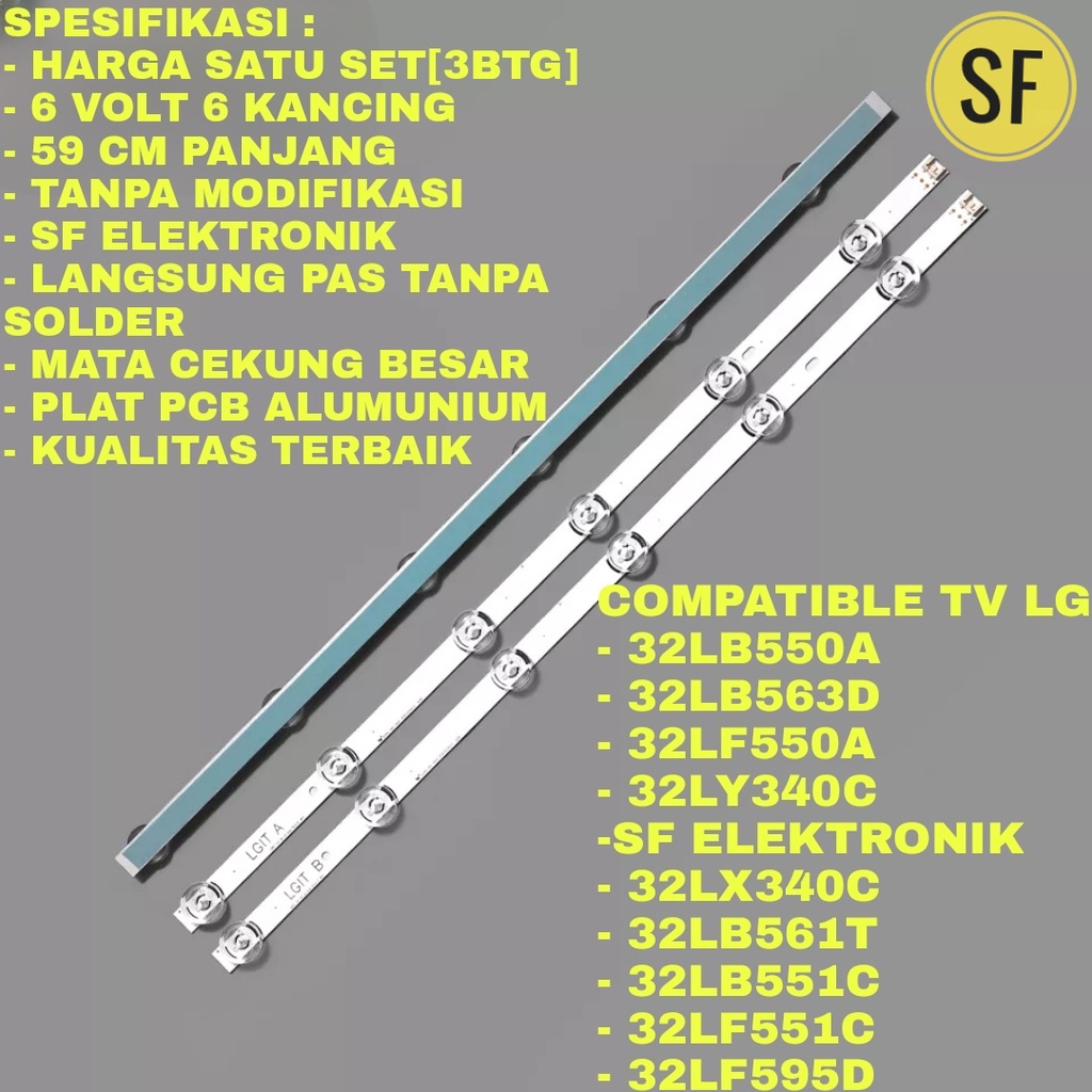 Lampu Backlight Led Tv LG 32INC 32LB550A 32LF550A