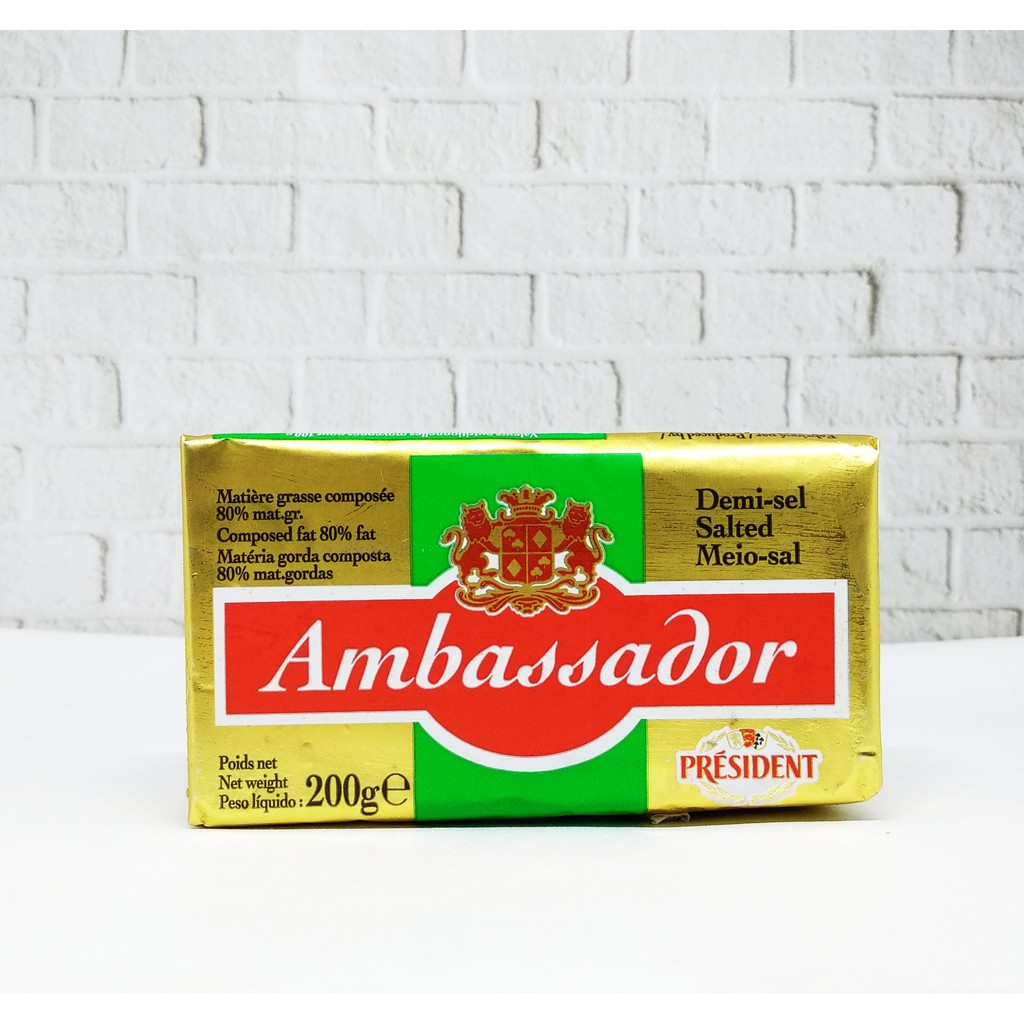 

President Ambassador Unsalted / Salted Blended Butter 80% Fat 200Gr
