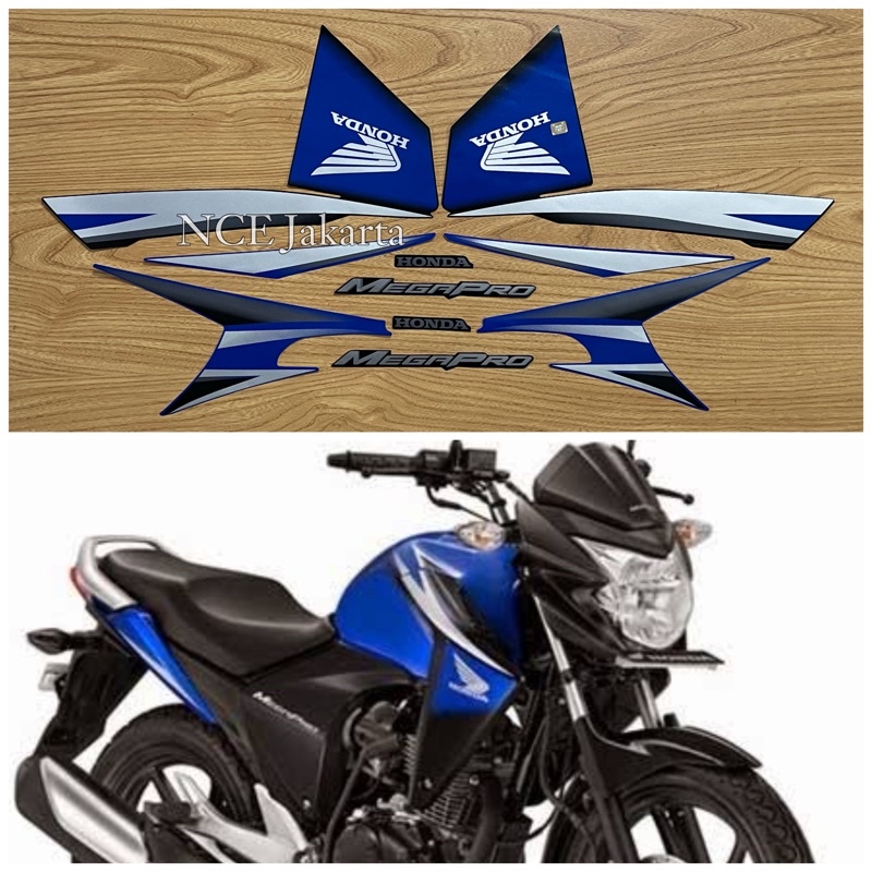 STIKER STRIPING MOTOR MEGAPRO 2012 BIRU