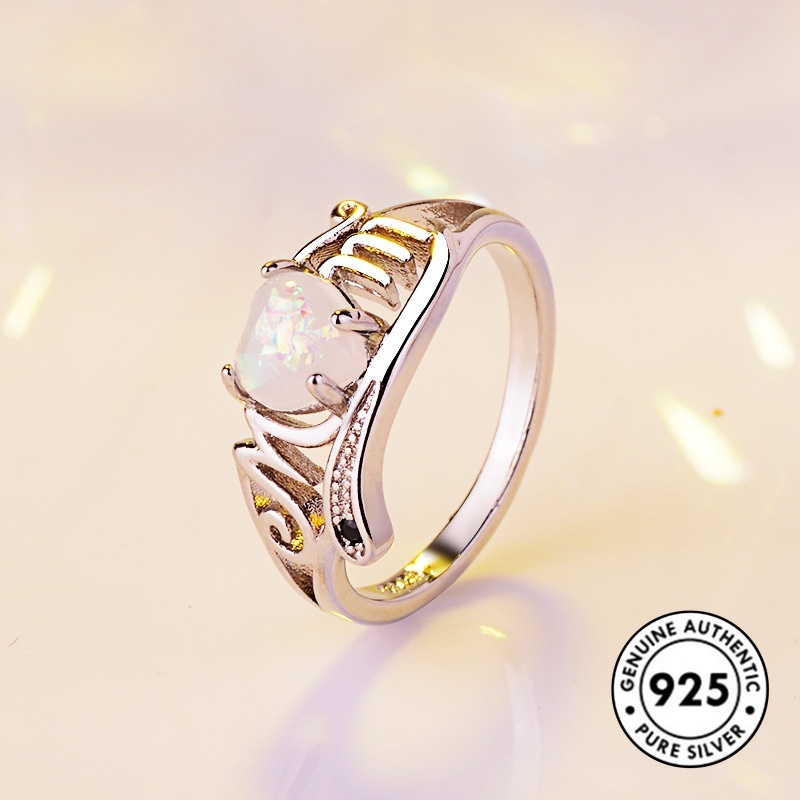 Cincin Bahan 925 Sterling Silver Bentuk Hati