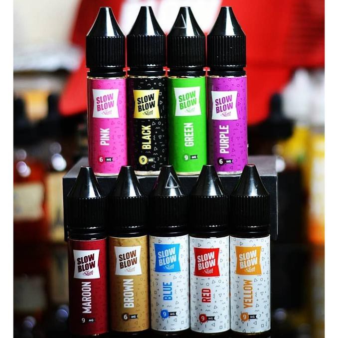 Slow Blow Slim Liquid Saltnic Liquid Vape Liquid Rokok Elektrik