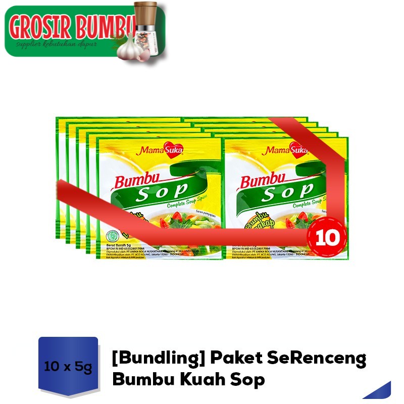 

[Bundling] Mamasuka Paket SeRenceng Bumbu Kuah Sop instan 5 gr - 10 pcs Mama Suka