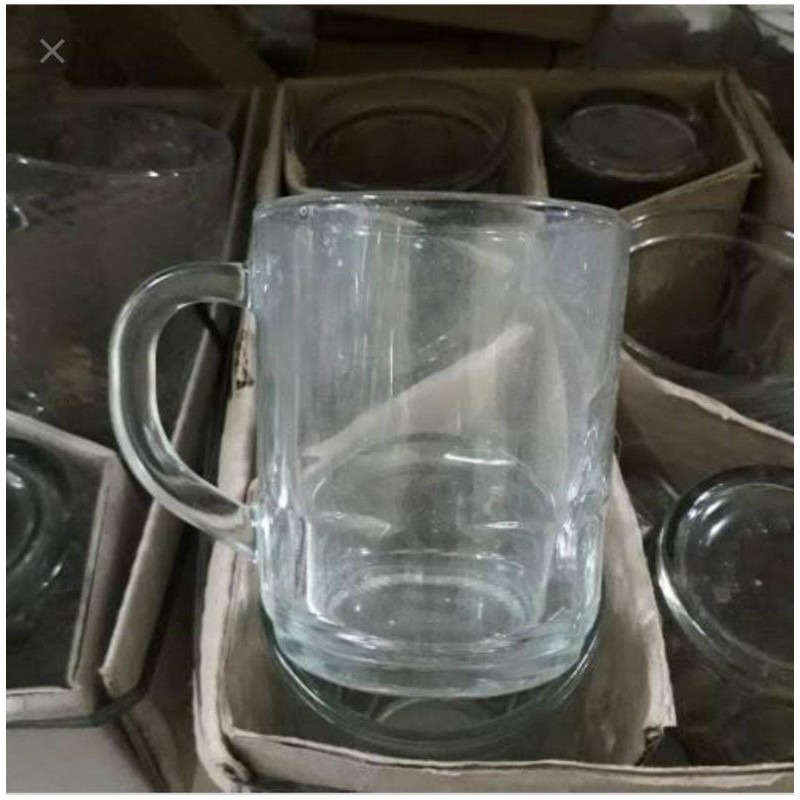 gelas gagang kecil cangkit kopi kaca kecil per lusin