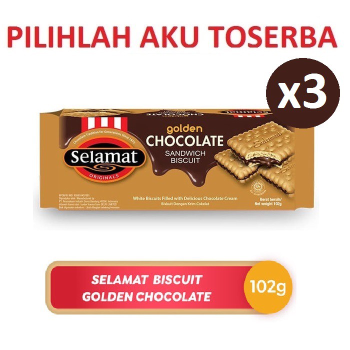Selamat Biscuit GOLDEN CHOCOLATE 102 g - (HARGA 3 PCS)