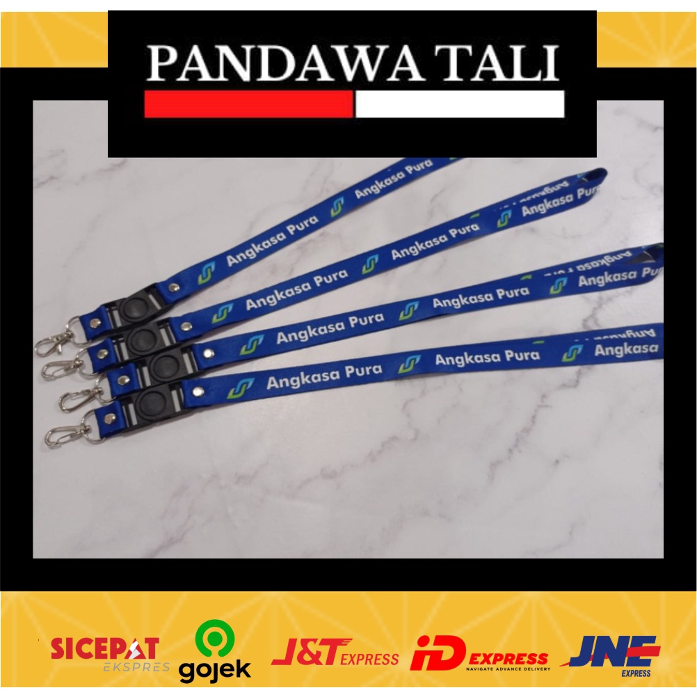 

Lanyard Angkasa Pura Biru / Lanyard Printing Murah /Pandawa Tali Surabaya