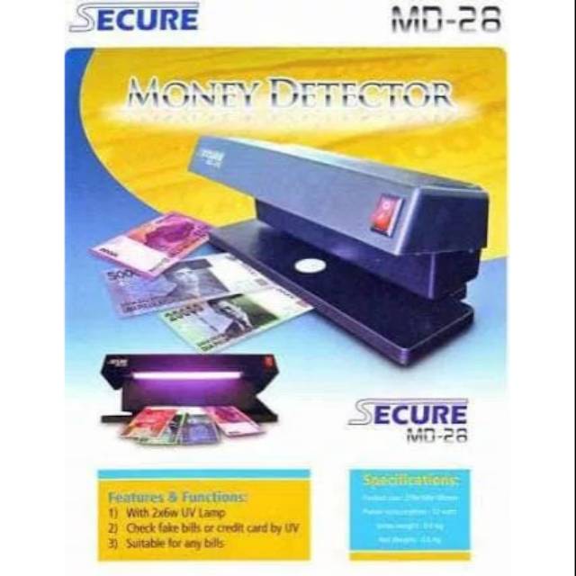 SECURE MD-28 ALAT TEST DITEKSI UANG / MONEY DITECTOR TESTER