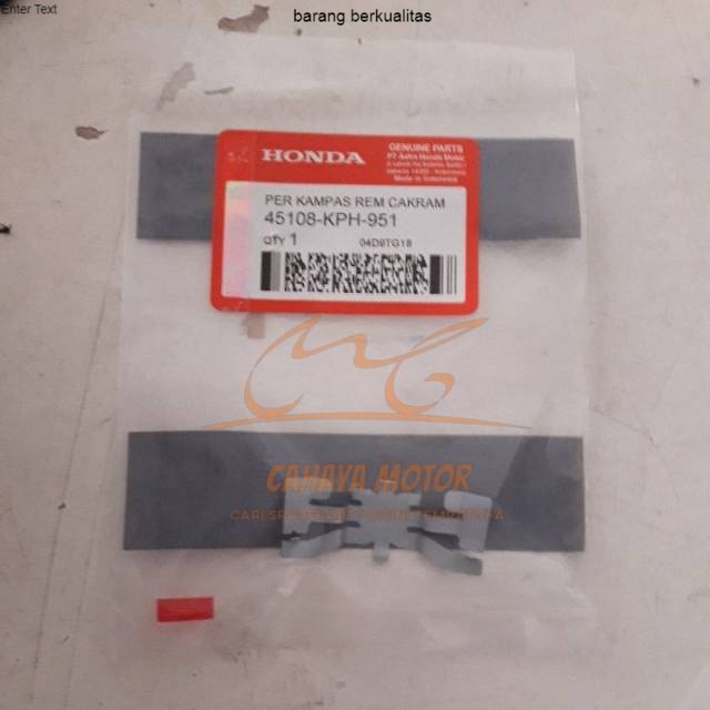 Per kampas rem cakram depan supra kharisma suprax125 atau plat kampas rem depan