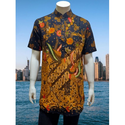 Kurta Koko Batik Pria Kerah Shanghai Model Terbaru