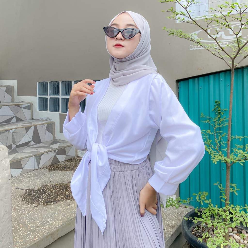 Vallina Outfit - Outerwear Muslimah Wanita / Ribon Outer Cardigan-3