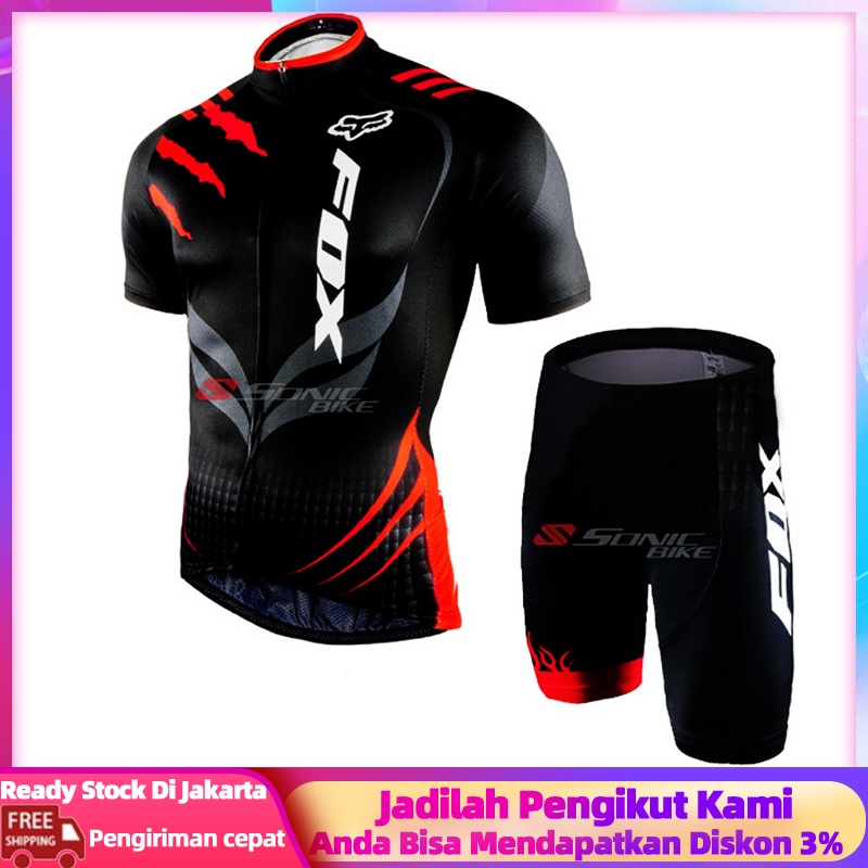 SP14D LAYOTO FOX Pakaian Bersepeda9D Bantal Lengan Pendek Pakaian Bersepeda Mengenakan Pakaian Seped