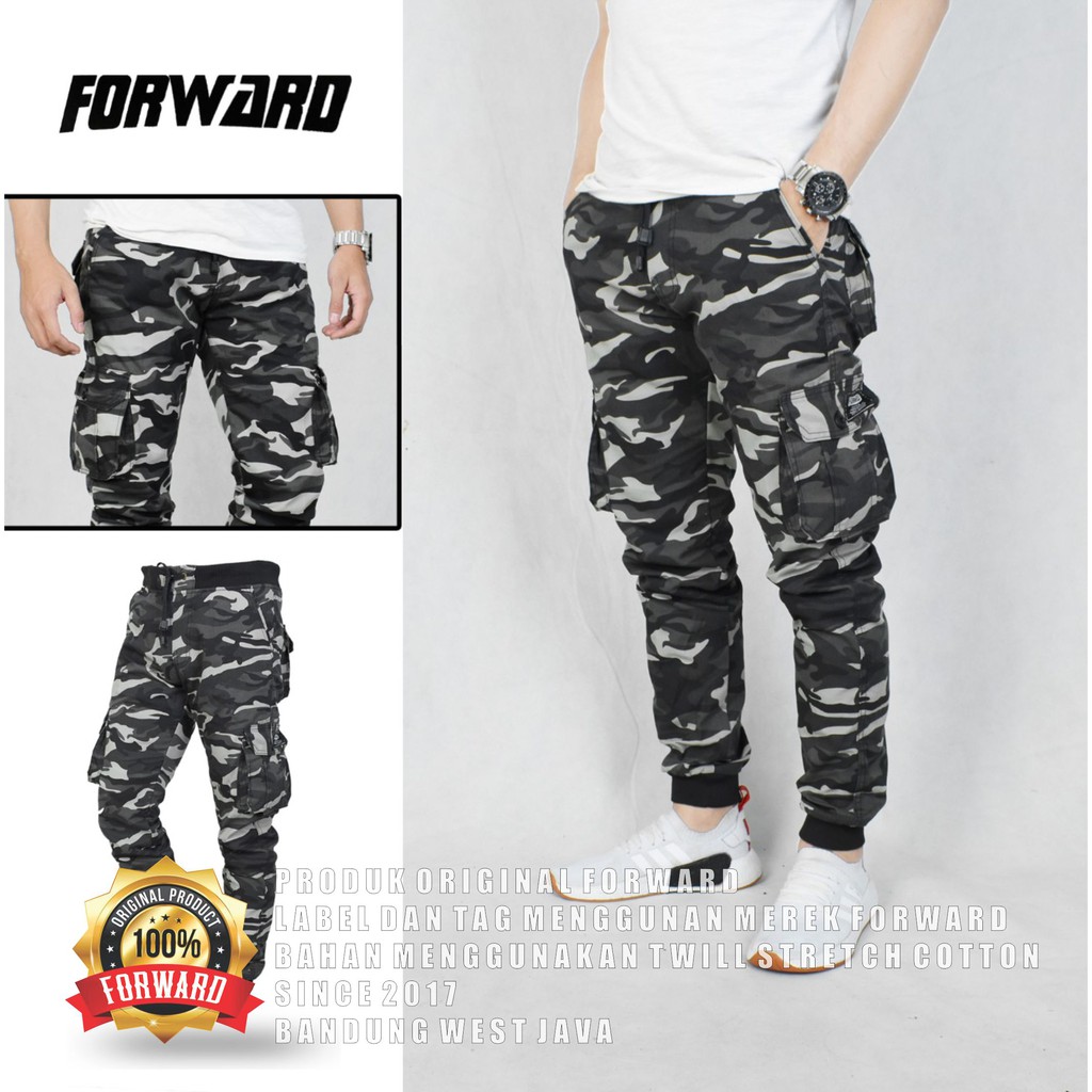 Celana joger jogger cargo army loreng forward system original