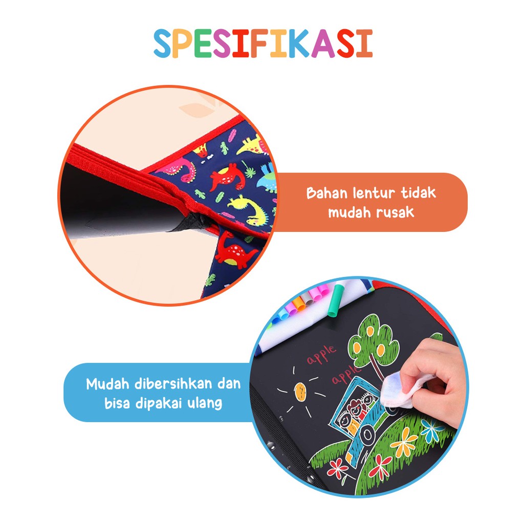 Buku Gambar Portable Free Spidol Bisa Digunakan Berulang Portable Drawing Book KIDS LAND-3