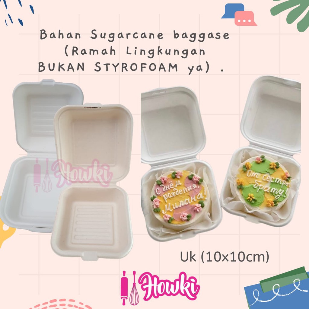 Box Cake Bento uk. 10x10cm  (5 pcs)