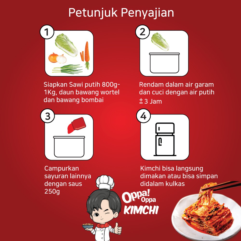 Saus Instan Saus Kimchi Korea 250g / Sauce Kimchi Korea Saus Oppa!Oppa