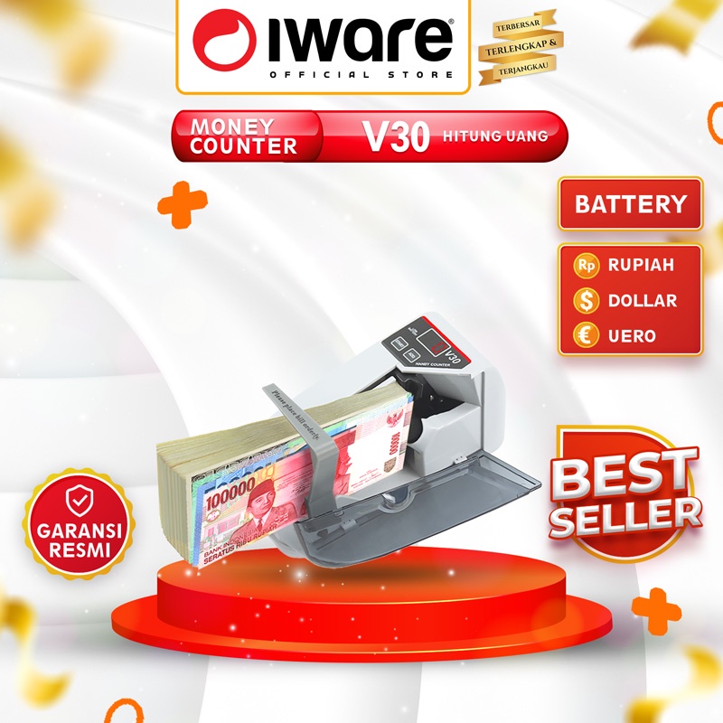 Iware V30 Mesin Penghitung Uang Mini Portabel Money Handy Counter Hitung