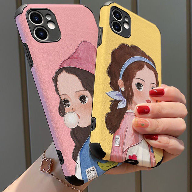 Soft Case Desain Bubble Gum Girl Untuk iPhone 6s Plus 7 8plus XR XSMAX 11 Pro Max 12 12promax 13 13Pro Max