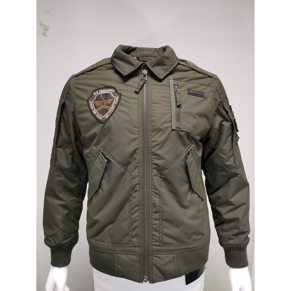 Jaket Bomber Asli MGee 3451C Cross 015 Green and Black