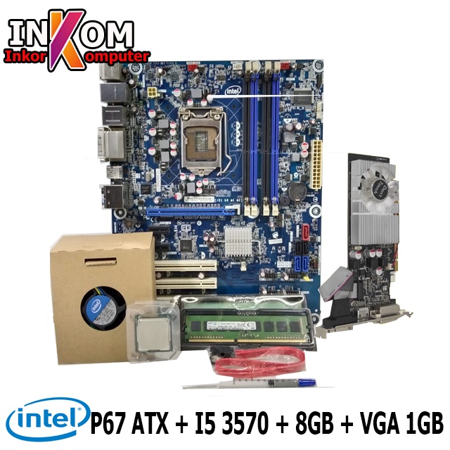 Paket Mainboard Mobo Motherboard P67 ATX Dengan Processor i5
