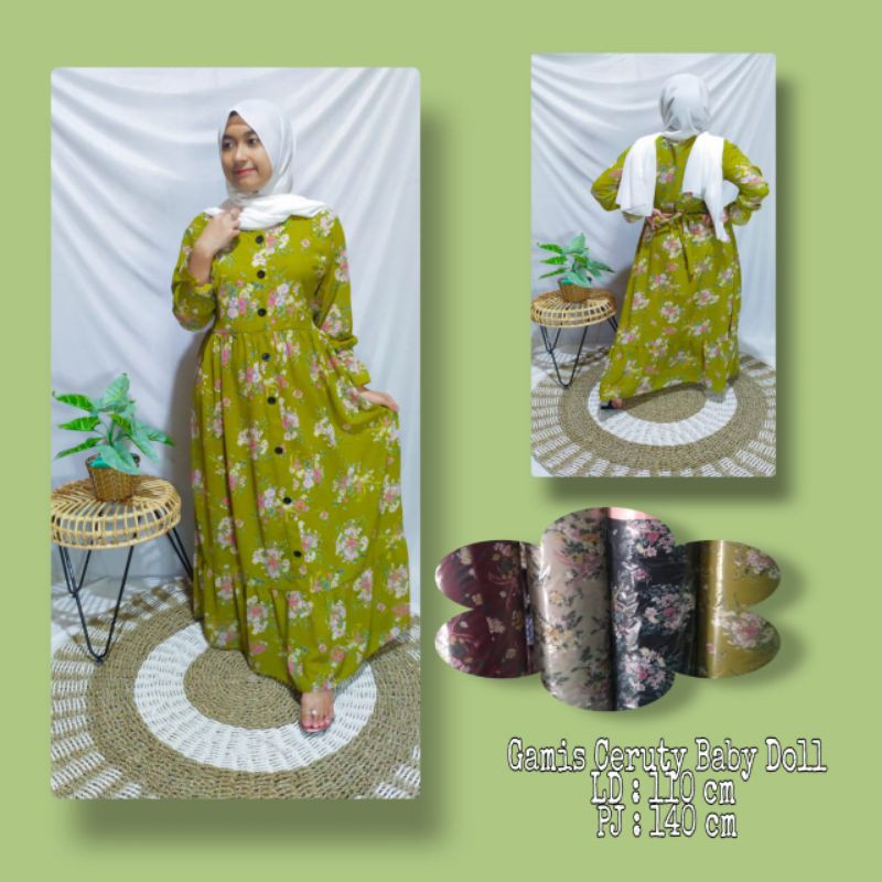 GAMIS CERU TY BABYDOLL - GAMIS CE RUTY / SER UTI HQ CORAK - ALL SIZE MUAT SAMPAI XL