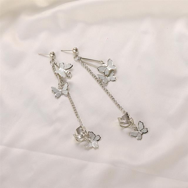 Korea handmade jaring kupu-kupu rumbai merah zirkon auricularis jarum rantai dingin angin cincin ber