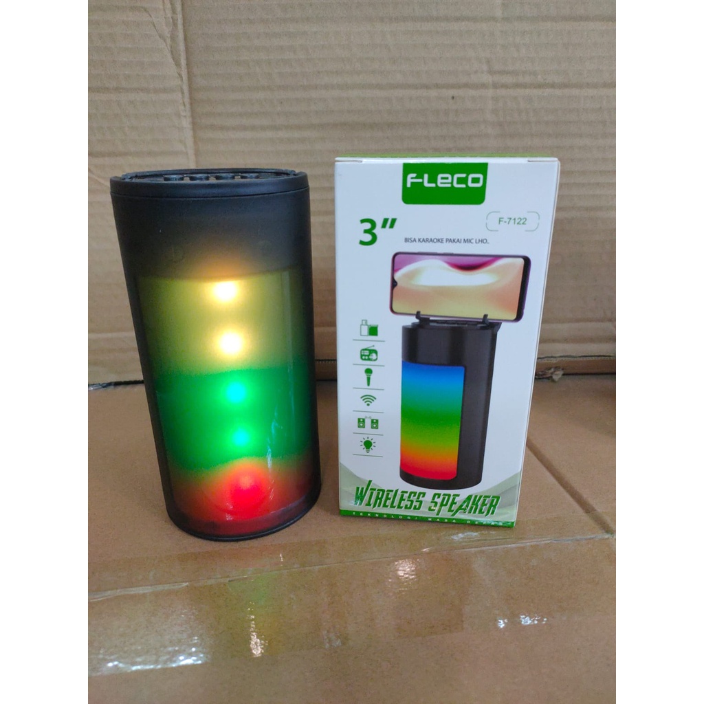 Speaker Mini Bluetooth Fleco F-7122/F-7123 Bass Quality 3 inch TERMURAH