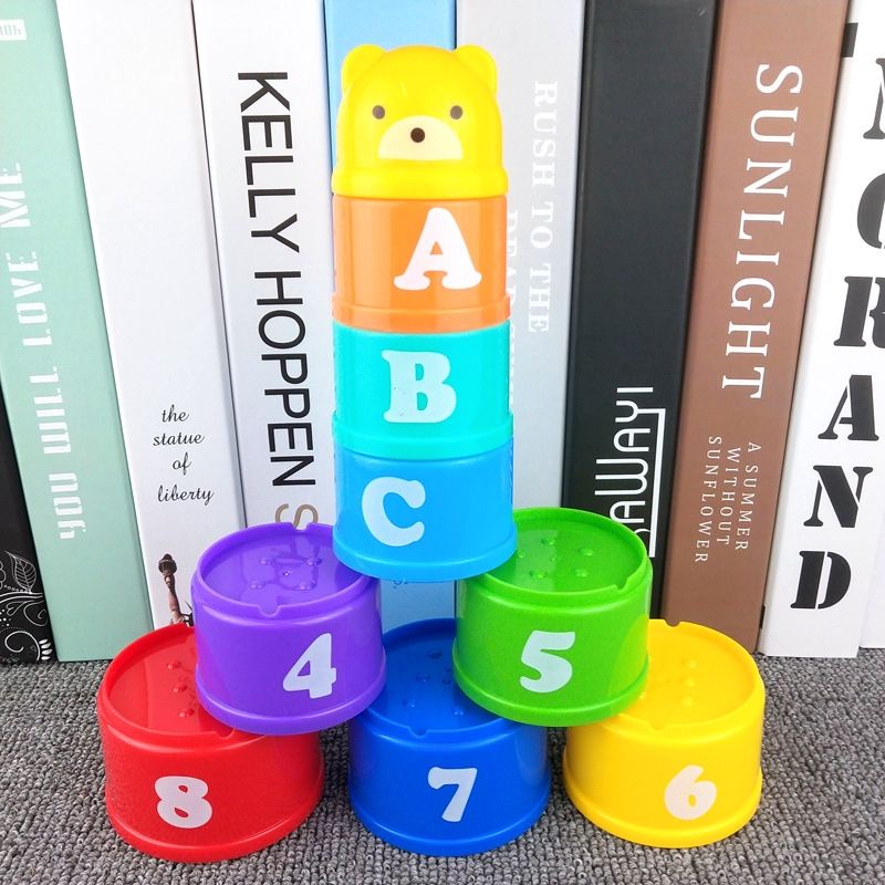 Mainan Stacking Cup Toys Mainan Edukasi Pengenalan Warna Angka