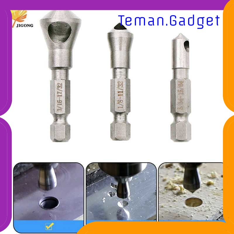 TG-DG555 JIGONG MATA BOR DRILL BIT COUNTERSINK HSS 3 PCS - JGI-KL3