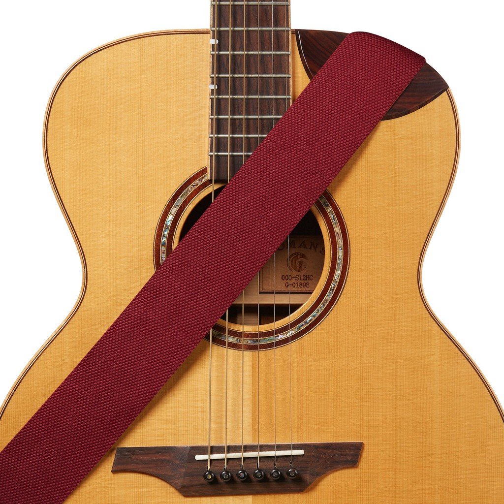 Amumu CO24W-RD Strap Gitar motif Red Soft Cotton with 3 Pick Holder