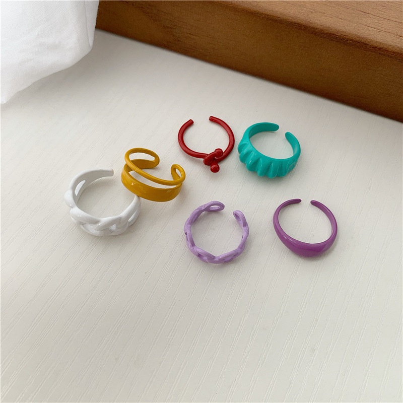 Candy-colored Geometric Ring Accessories Korean Style Trendy Fashion