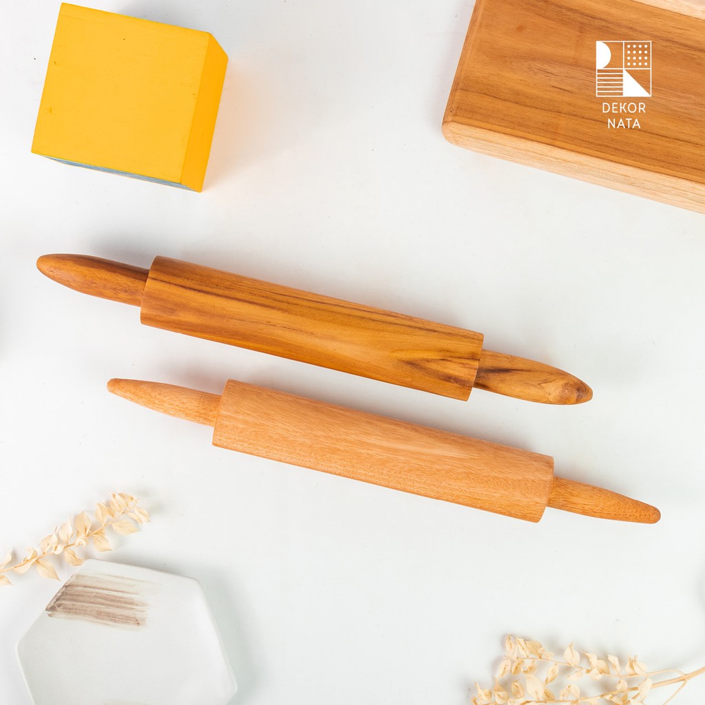 

Dekornata Wooden Teak Dough Rolling Pin / Penggiling Adonan / Penggiling Kayu