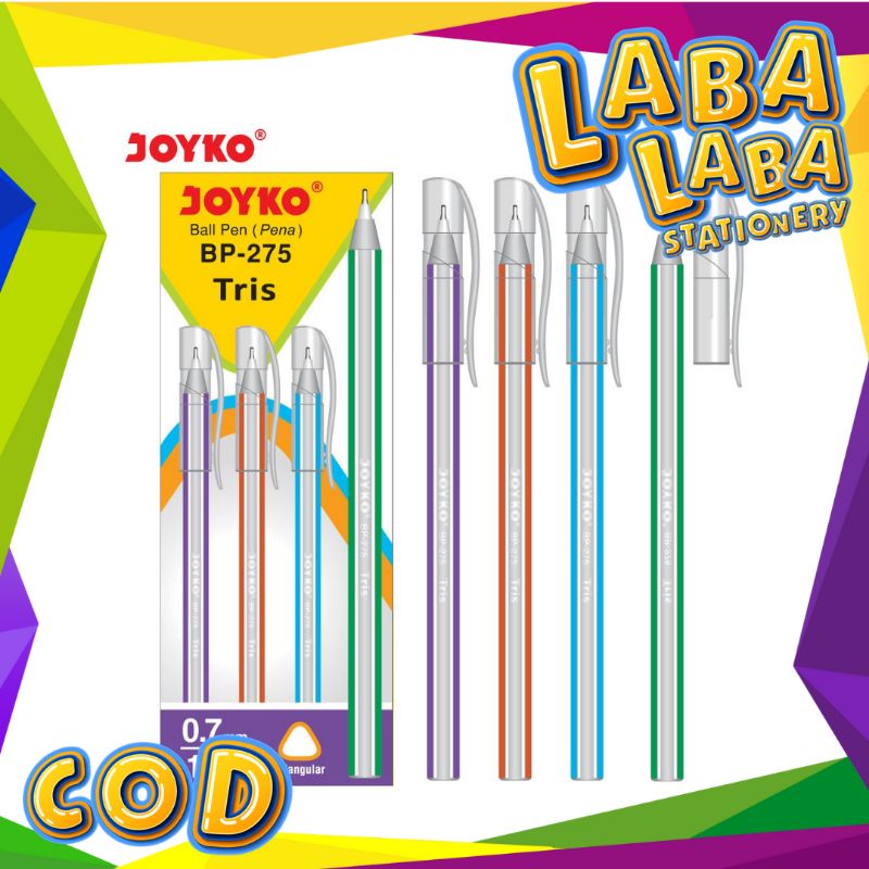 

LabaLabaStationery Pen Joyko Tris BP-275 Murah Kualitas Terjamin (12PCS)