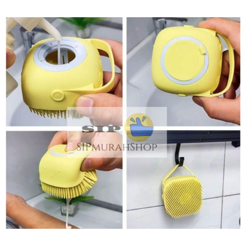 SHOWER BRUSH SILICON DISPENSER / ALAT SABUN MANDI PENGHALUS KULIT MULTIFUNGSI