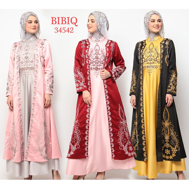 BIBIQ 34542 BIBIQ Fashion Maxidress Gamis Pesta Baju Muslim Mewah BIBIQ Terbaru