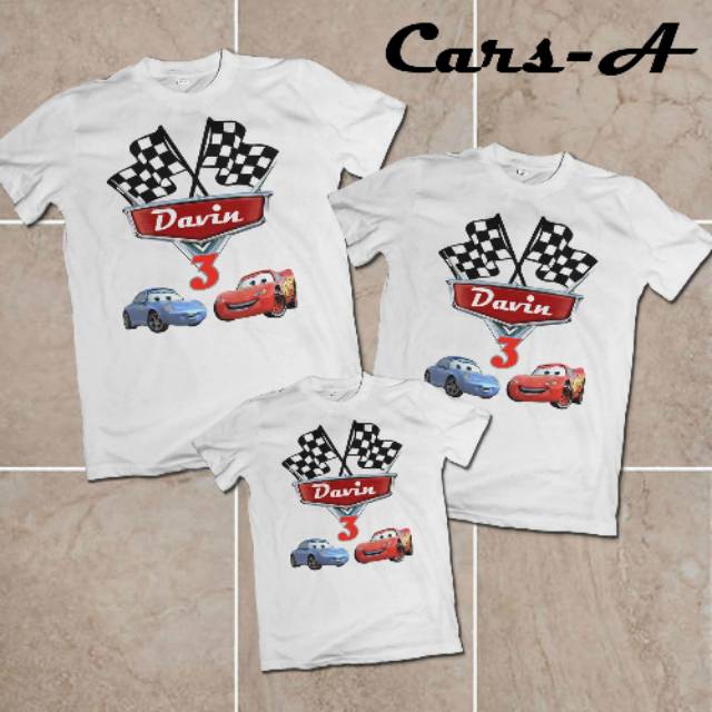 Kaos Cars kaos oblong pria wanita anak couple family custom