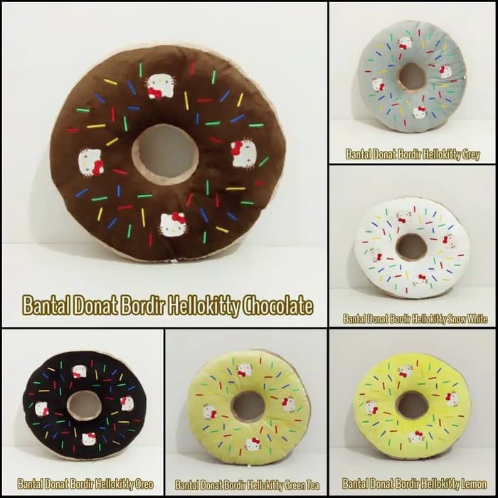 BANTAL BONEKA SOFA KURSI TIDUR MOBIL BONEKA HELLO KITTY HITAM ABU