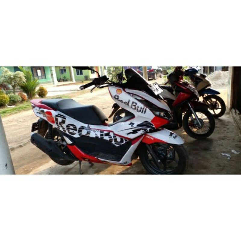 Decal sticker pcx 160 Full Body Riel Pick Redbull putih