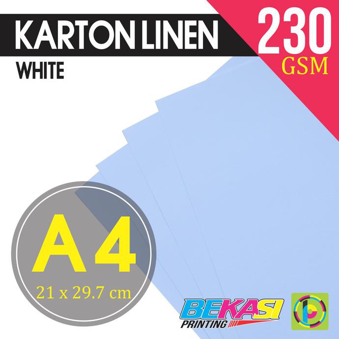 

Diskon! Karton Linen 230 Gram Ukuran A4 - Kertas U/ Piagam / Sertifikat - Putih