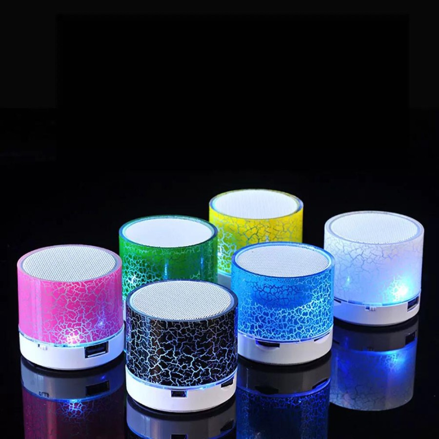 Speaker Bluetooth Lampu Retak Music Portable Mini Support MMC USB Flas LED Music Box