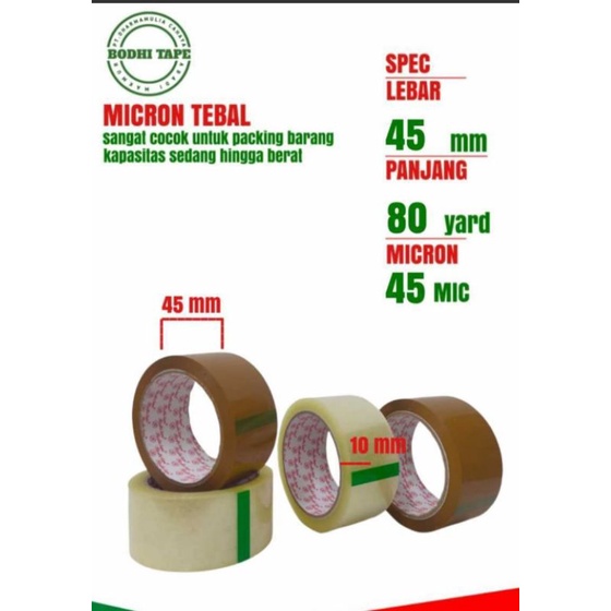 

Lakban 80 yard Coklat Bening kwalitas Daimaru